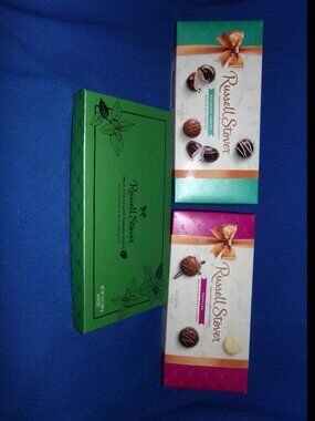 Vintage Set of 3 Regular Size Empty Russell Stover Chocolate Boxes